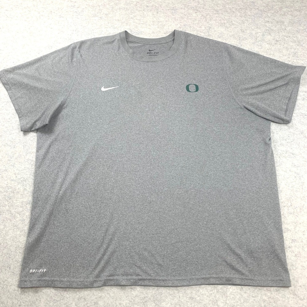 Nike Oregon Ducks Dri-Fit Shirt Mens XXL Gray Short Sleeve NCAA Performance Top